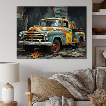 Pickup Truck Poupart Collage - Pickup Truck Canvas Wall Art